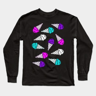 Colorful Ice Cream Pack and Pattern Long Sleeve T-Shirt